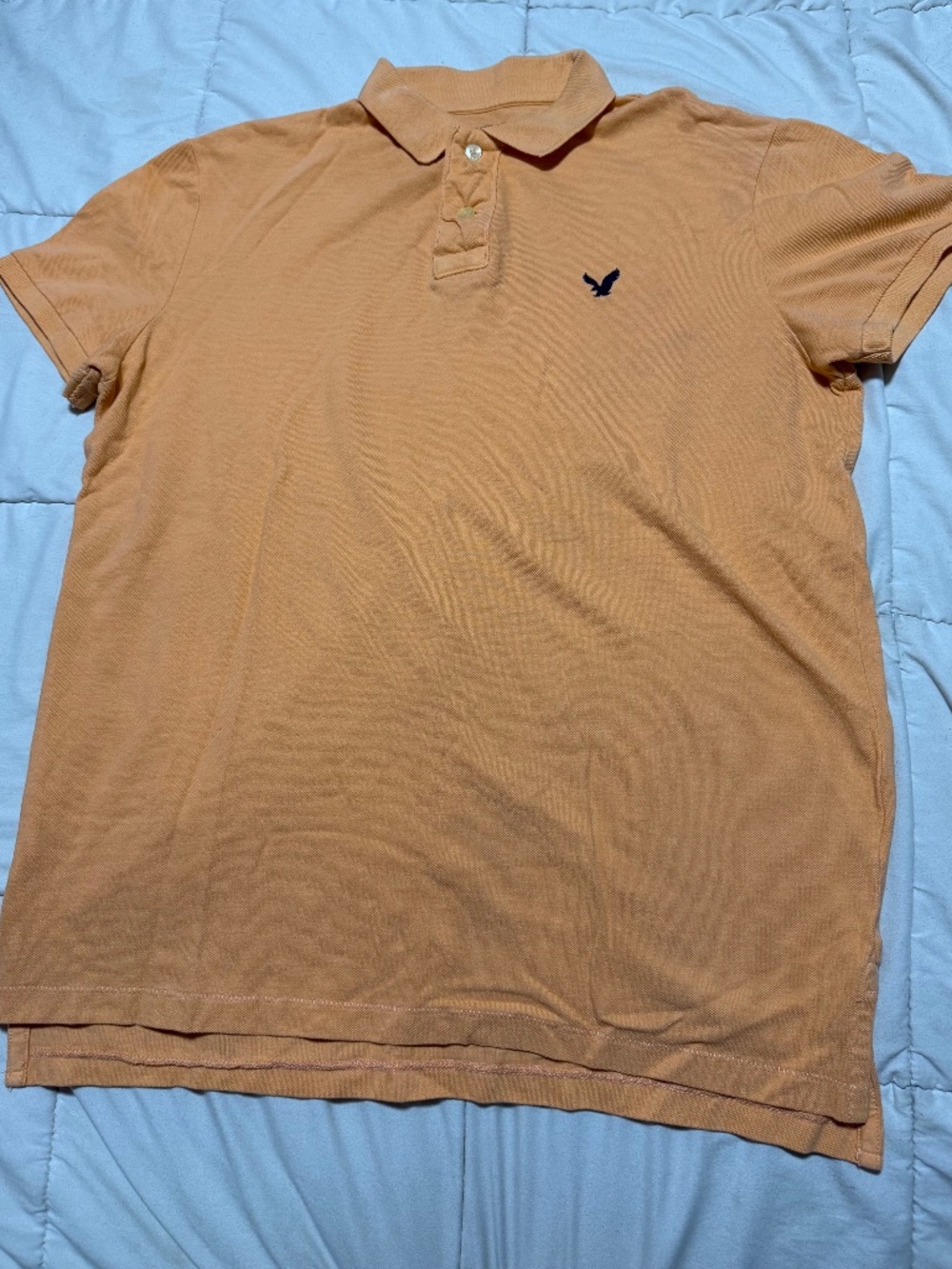 American Eagle Polo Shirt Mens L Orange Solid Classic Short Sleeve Preppy Y2K